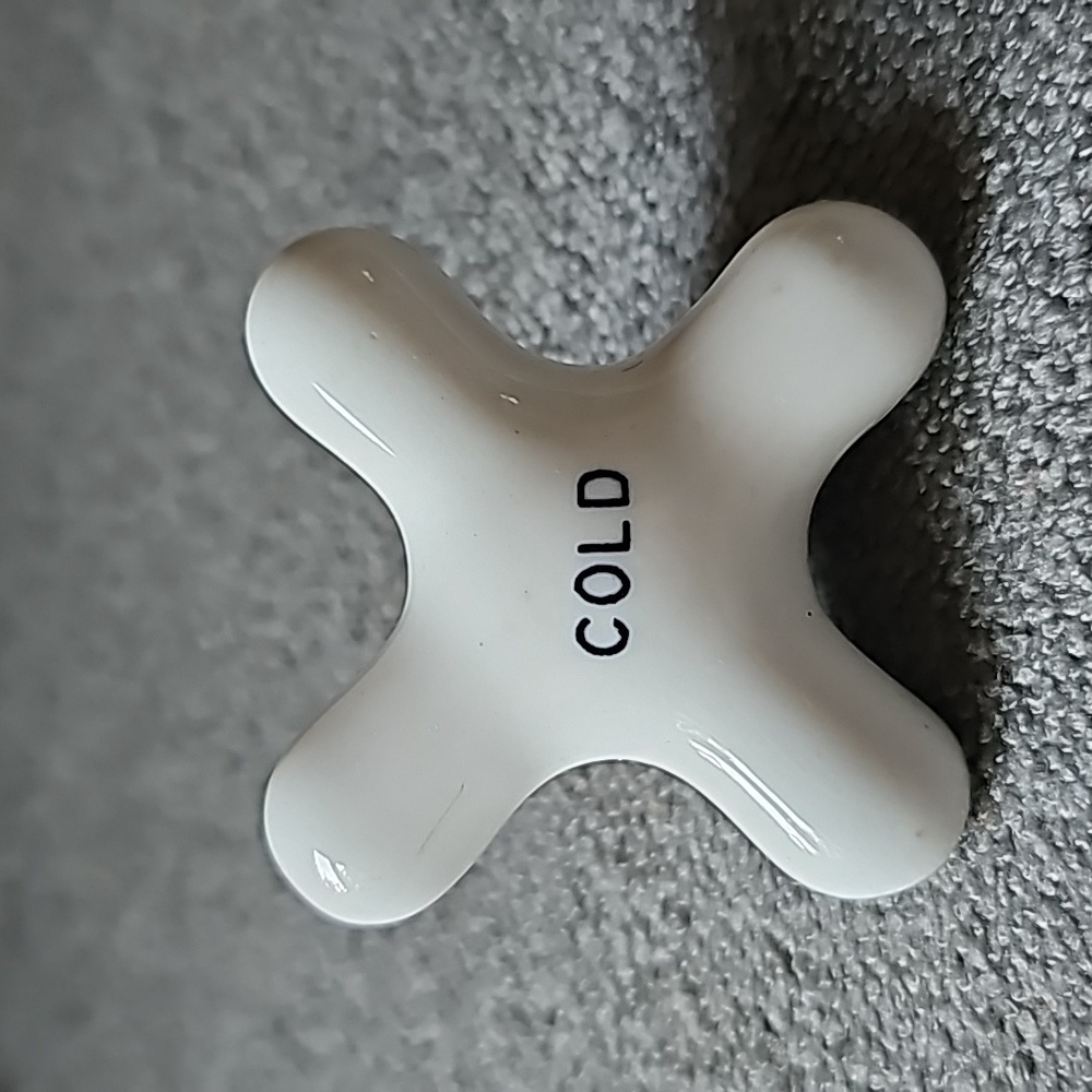 Vintage Cold Water Porcelain Faucet Knob